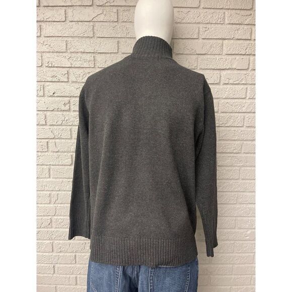 Voboom NWT Gray Full Zip Cable Knit Wool Blend Sweater Size L - Picture 4 of 12